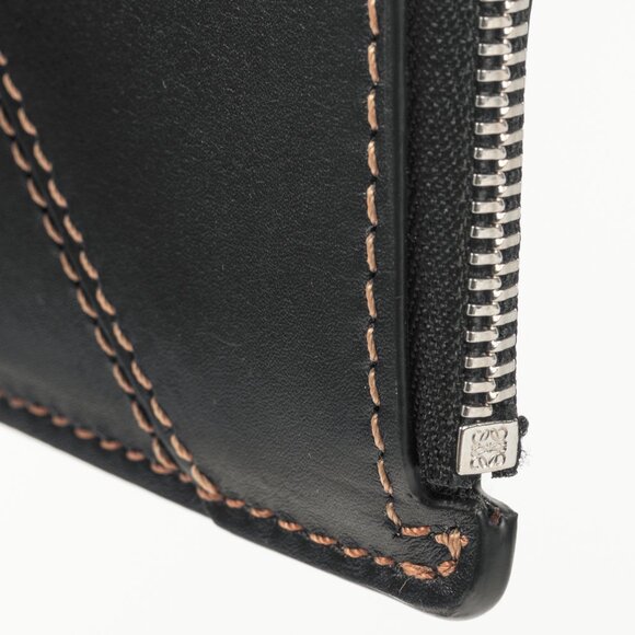 Loewe Puzzle Stitch Black Smooth Calf Leather L Coin Card Holder - Picture 8 of 10